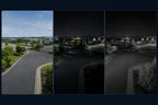 Illustrative daylight, ambient low-light color, and monochrome infrared night-vision conditions