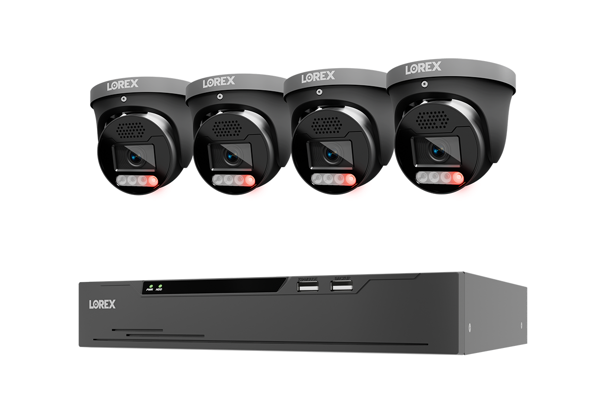 Lorex X5 black 4-camera turret security system with 8-channel NVR and 2 TB storage