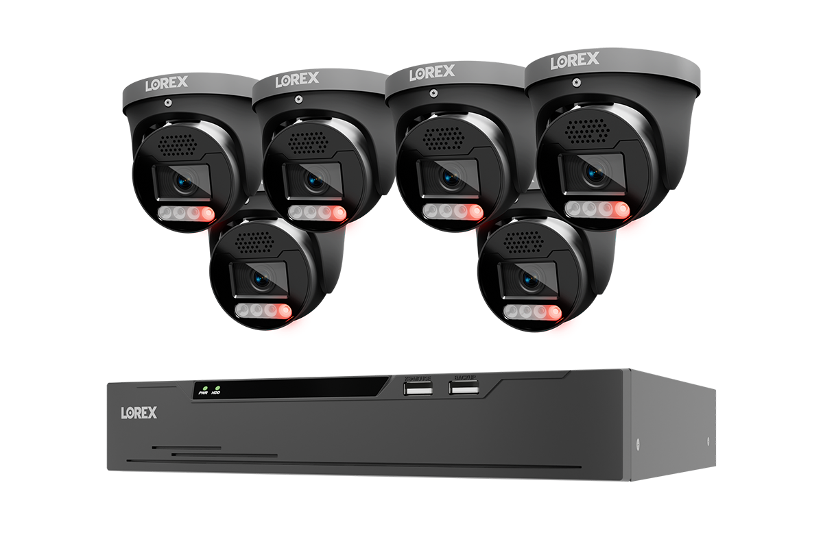 Lorex X5 black 6-camera turret security system with 8-channel NVR and 2 TB storage