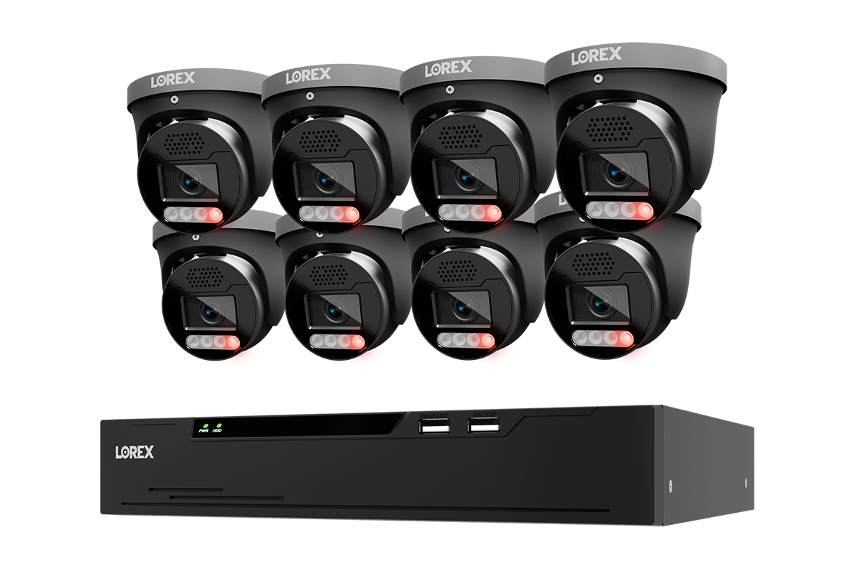 Lorex X5 black 8-camera turret security system with 8-channel NVR and 2 TB storage