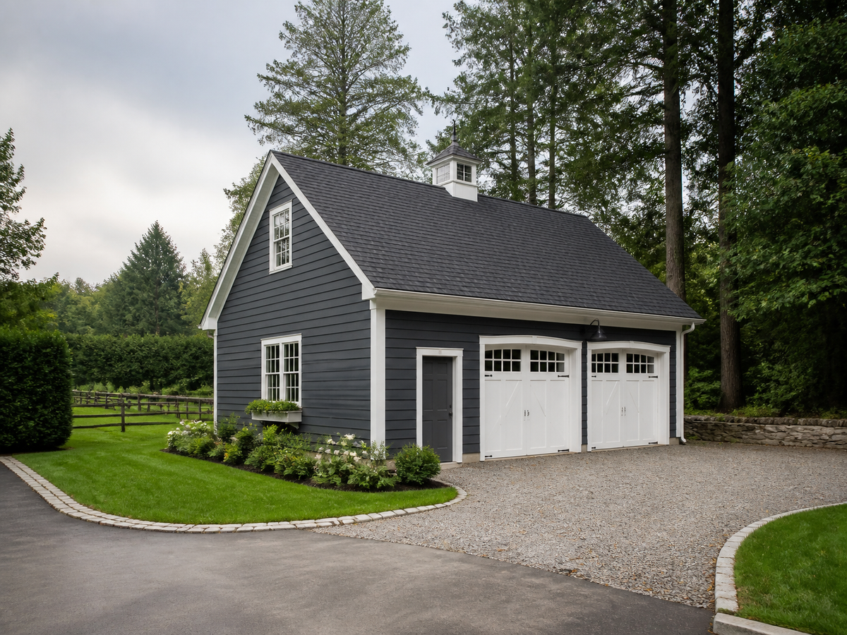 Detached residential garage and outbuilding