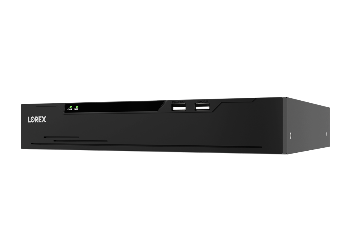 Front of Lorex XC RNE01P-82B-AB1 eight-channel NVR; the X5 bundle includes a preinstalled 2TB drive