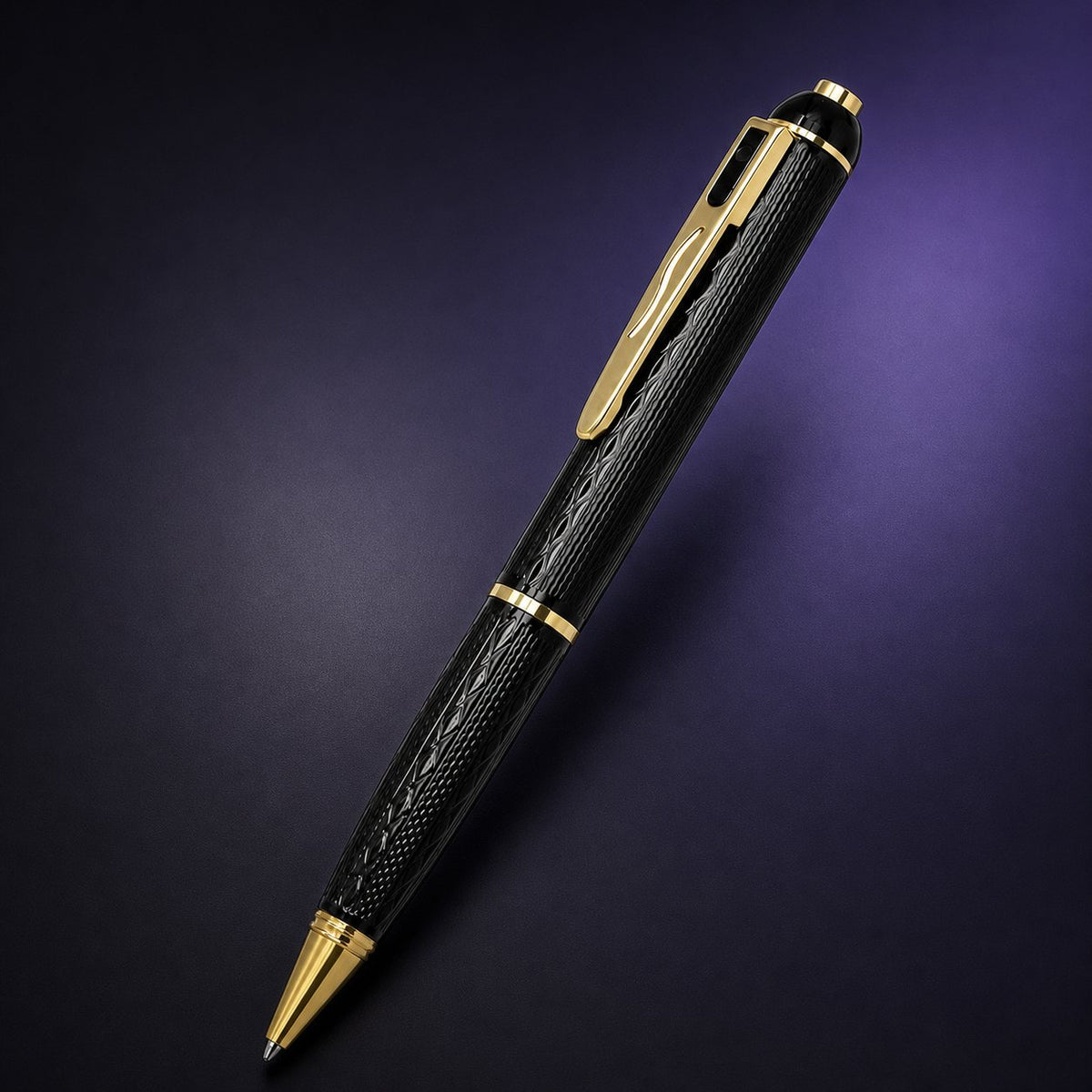 ClearVero Pen Camera 64 GB on a graphite and violet studio background