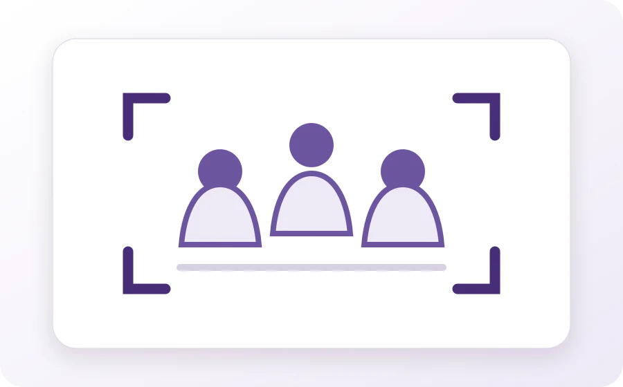 Illustration of responsive framing around several supported subjects