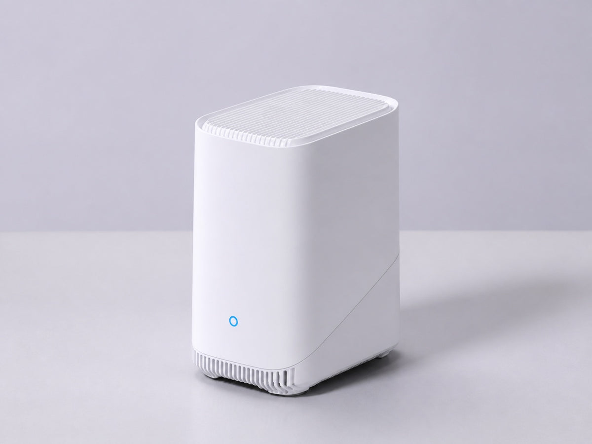 White HomeBase S380 on a pale studio background