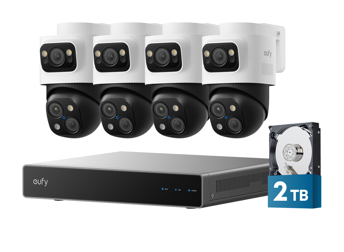 eufy S4 Max four-camera PoE NVR security system with NVR S4 and 2 TB HDD