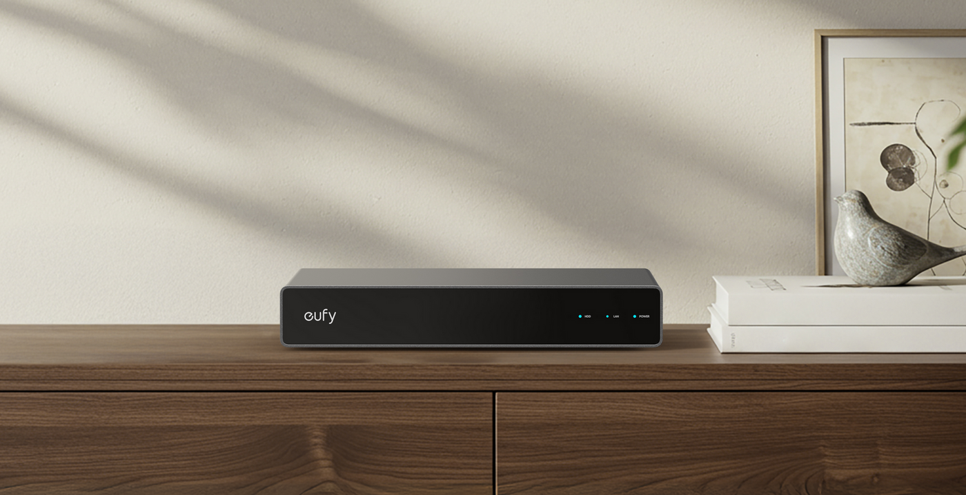 eufy Network Video Recorder S4 in a home entertainment setting