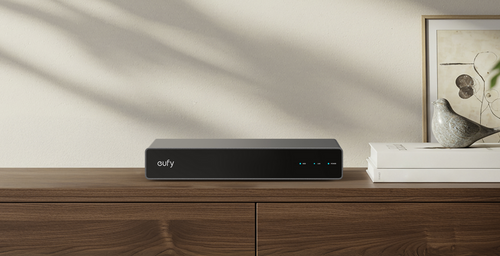 eufy Network Video Recorder S4 in a home entertainment setting