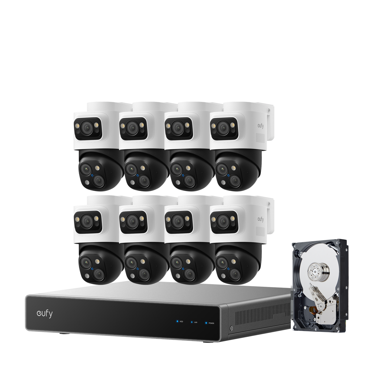 Eufy PoE NVR Security System S4 Max with eight PoE Cam S4 cameras and NVR S4