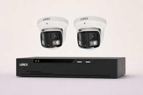 Lorex Connect X Series 8-channel NVR with two X3 dual-lens turret cameras