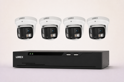 Lorex Connect X Series 8-channel NVR with four X3 dual-lens turret cameras