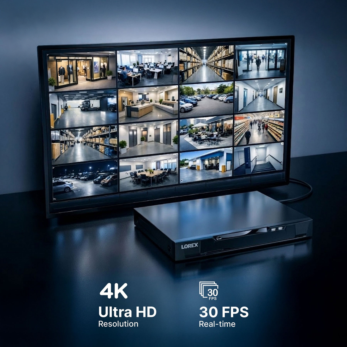 Lorex XC recorder feature graphic describing 4K video resolution