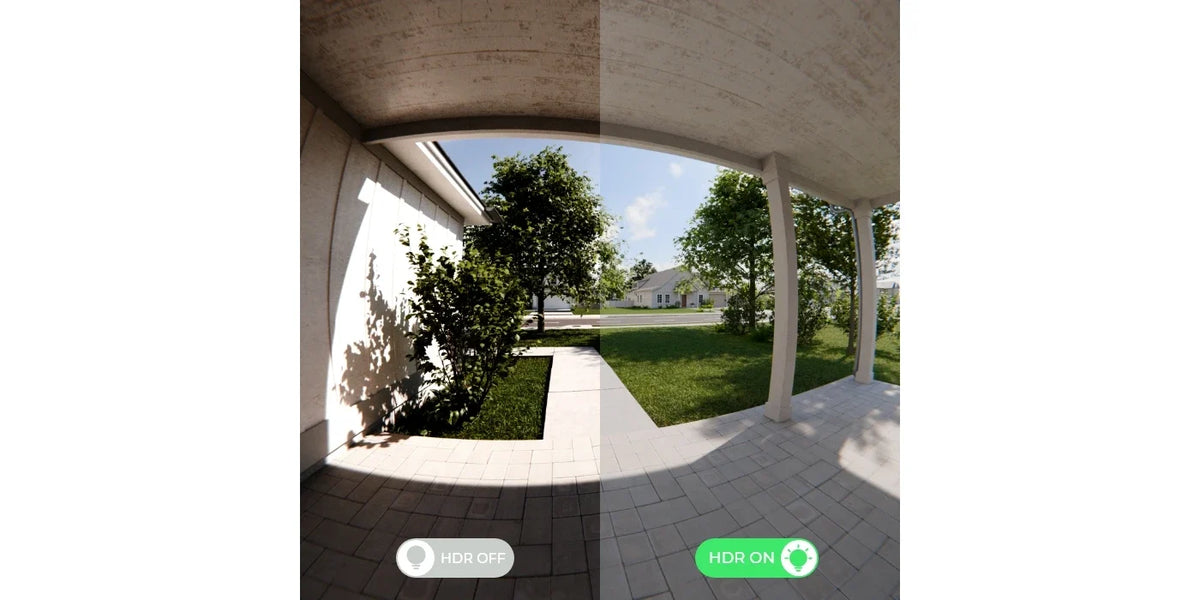 2K doorbell view showing a visitor and package from head to toe